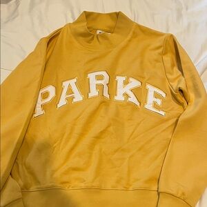 Yellow Parke Sweatshirt with White Lettering *Not authentic